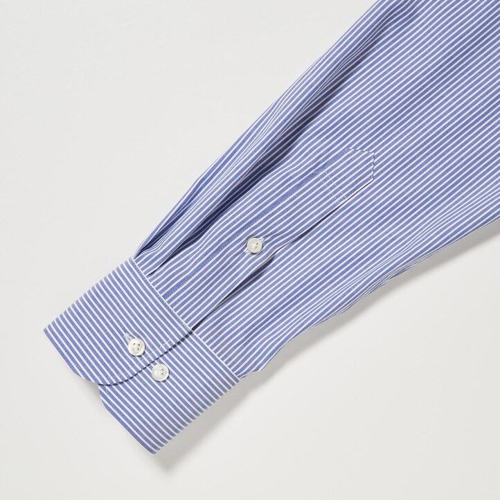 camisas de hombre uniqlo easyre stretch slim fit a rayas con cuello semicutaway