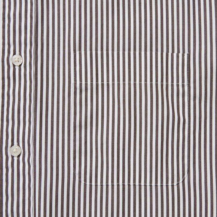 camisas de hombre uniqlo de algodón extrafino de corte regular a rayas y cuello abotonado color naranja