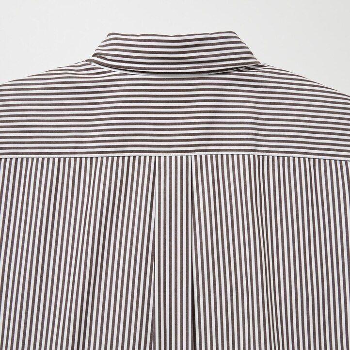 camisas de hombre uniqlo de algodón extrafino de corte regular a rayas y cuello abotonado color naranja