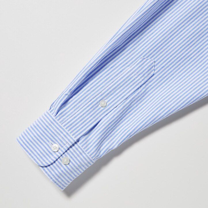 camisas oxford de rayas de corte regular de uniqlo en gris para hombre