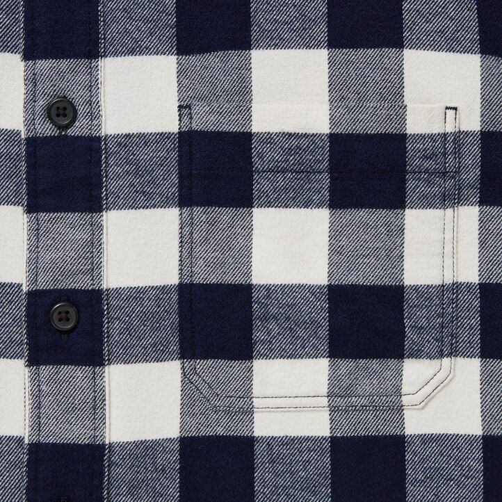 camisas uniqlo blancas de franela con cuello regular a cuadros para hombre