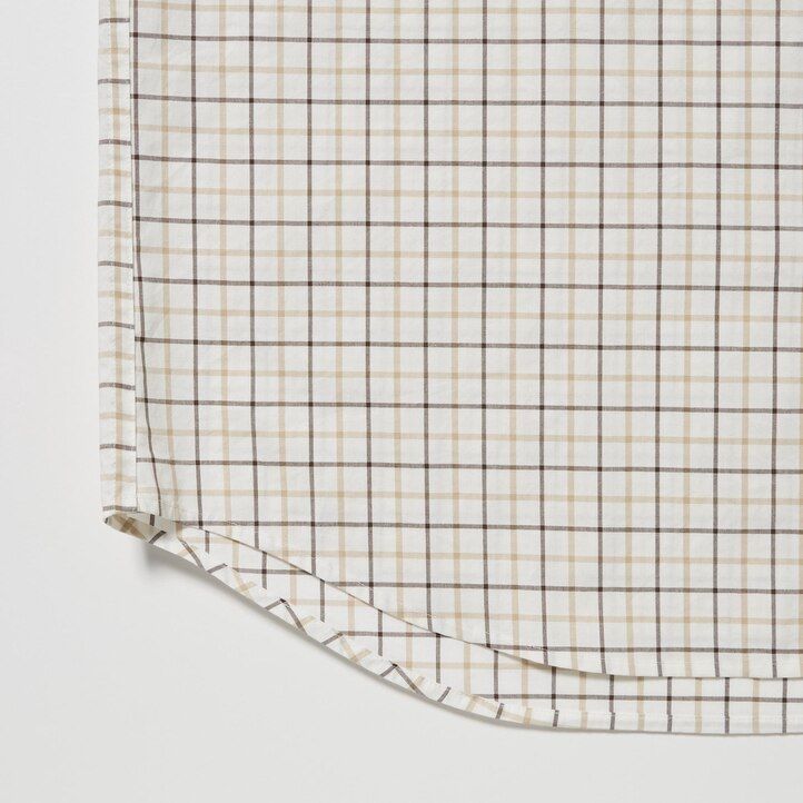 camisas uniqlo de algodón extrafino con cuello abotonado y cuadros corte regular para hombre color blanco