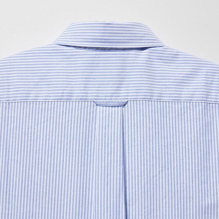 camisas oxford a rayas de corte entallado uniqlo para hombre color verde