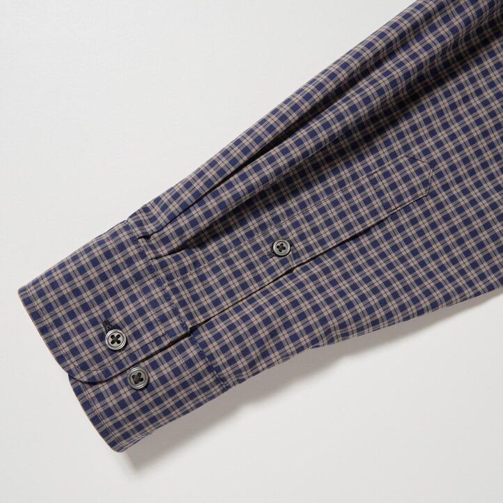 camisas de hombre uniqlo de algodón extrafino de corte regular a cuadros y cuello abotonado color marrón