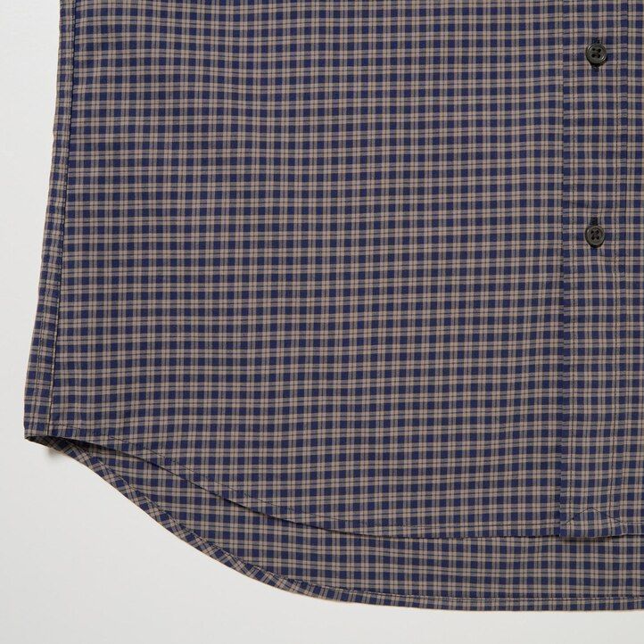 camisas de hombre uniqlo de algodón extrafino de corte regular a cuadros y cuello abotonado color marrón