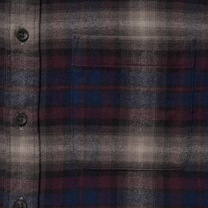 camisas de franela uniqlo de corte regular con cuello regular a cuadros para hombre en burdeos