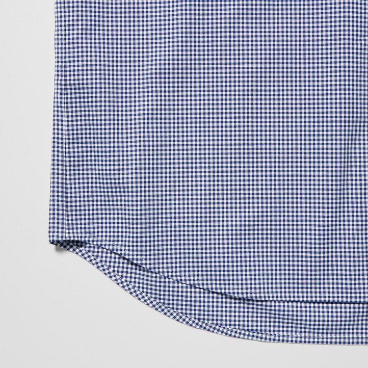 camisas de manga ancha de algodón extrafino uniqlo para hombre color azul