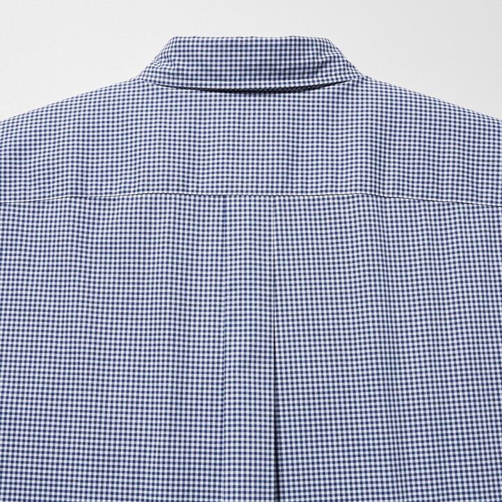 camisas de manga ancha de algodón extrafino uniqlo para hombre color azul