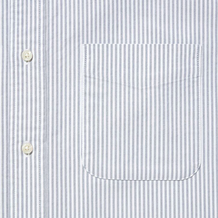 camisas oxford de rayas de corte regular y cuello regular de uniqlo para hombre en gris