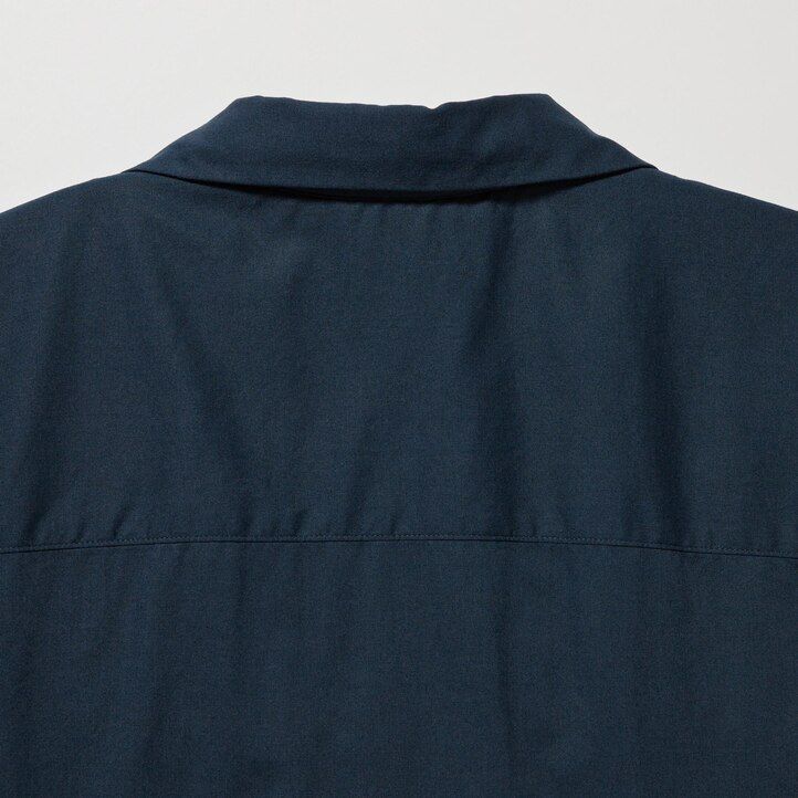 camisas uniqlosual con cuello abierto y mangas para hombre color naranja oscuro