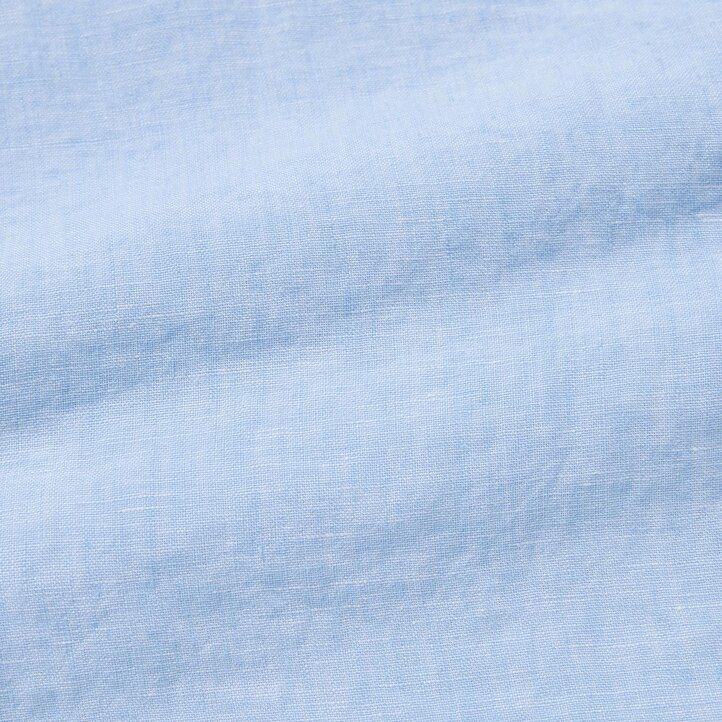 camiseta de lino premium uniqlo 100 para hombre corte regular cuello mao azul