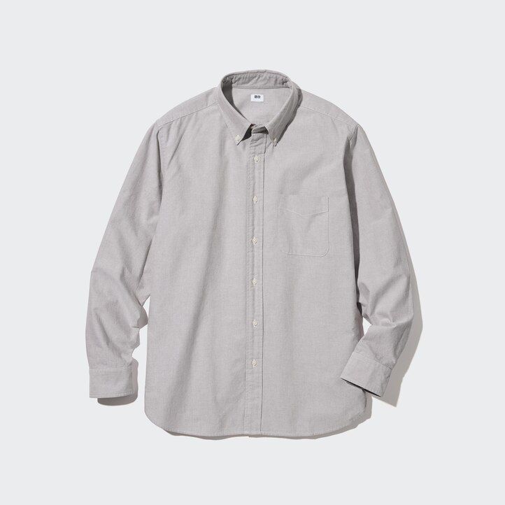 camisas oxford blancas de corte regular de uniqlo para hombre