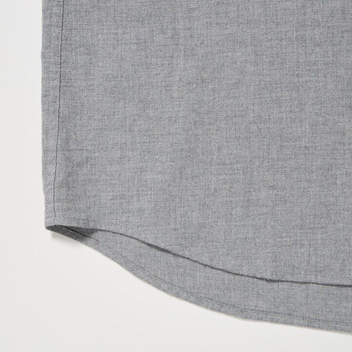 camisa de franela uniqlo de corte regular con cuello abotonado para hombre blanca
