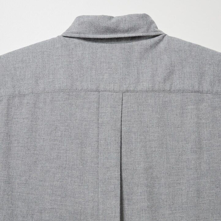 camisa de franela uniqlo de corte regular con cuello abotonado para hombre blanca