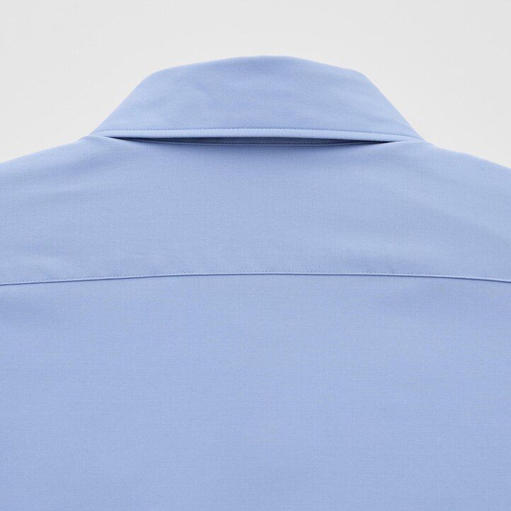 camiseta uniqlo easyre de tela ancha elástica de corte entallado para hombre cuello regular azul