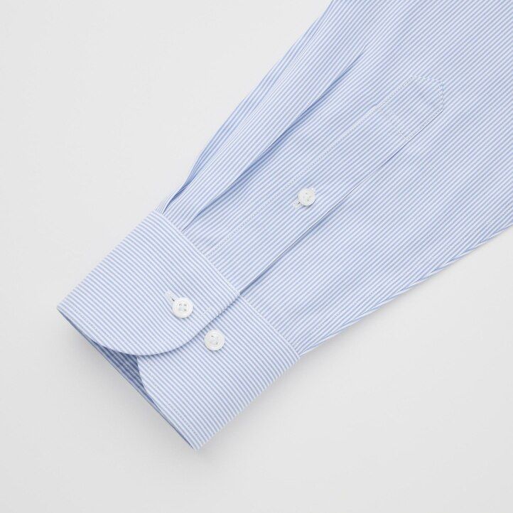 camisas uniqlo super non iron slim fit a rayas con cuello semicutaway para hombre en azul