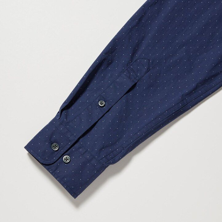camisas uniqlo de algodón extrafino con cuello abotonado y estampado de tela ancha para hombre color blanco