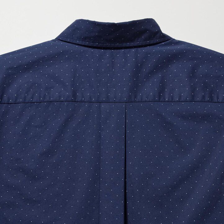 camisas uniqlo de algodón extrafino con cuello abotonado y estampado de tela ancha para hombre color blanco