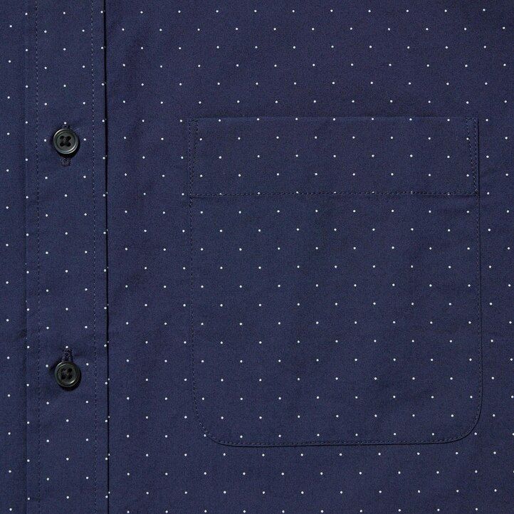 camisas uniqlo blancas de algodón extrafino con cuello regular y estampado para hombre
