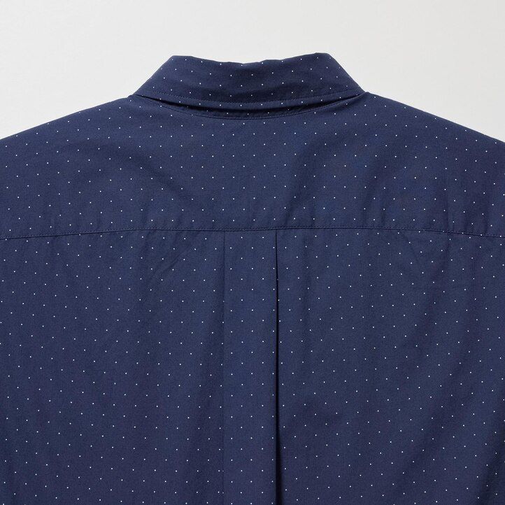 camisas uniqlo blancas de algodón extrafino con cuello regular y estampado para hombre
