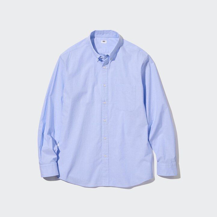 camisas blancas uniqlo de algodón extrafino con mangas anchas para hombre