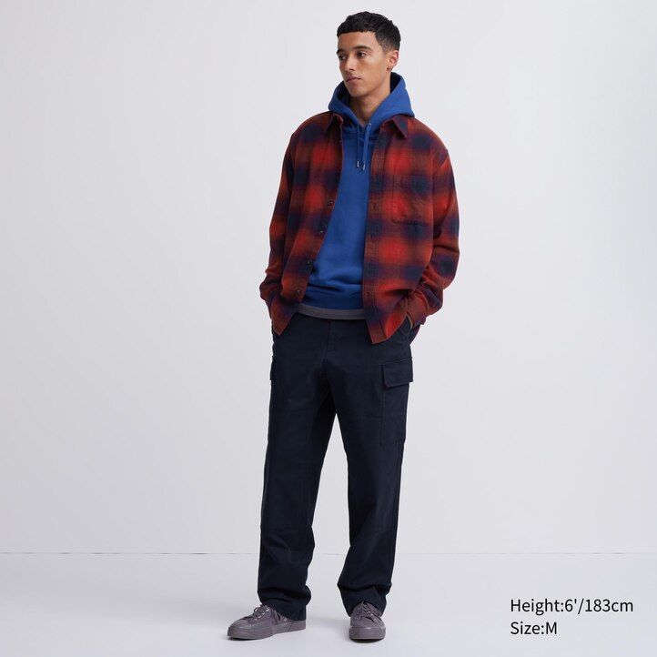 camiseta de franela a cuadros uniqlo negra para hombre corte regular cuello regular