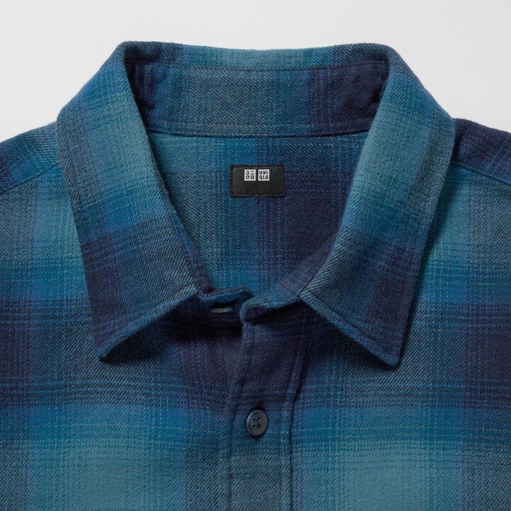 camiseta de franela a cuadros uniqlo negra para hombre corte regular cuello regular