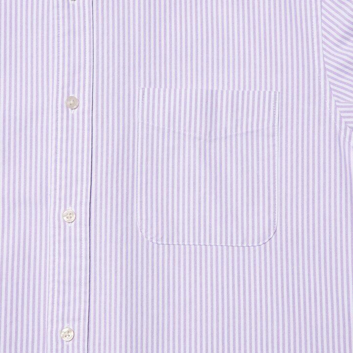 camisas oxford a rayas de corte entallado uniqlo para hombre en gris