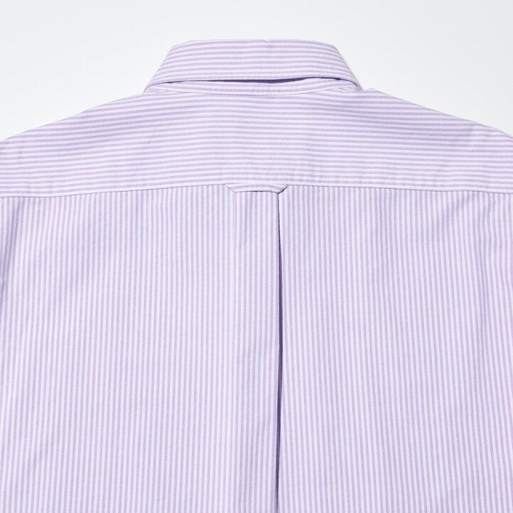 camisas oxford a rayas de corte entallado uniqlo para hombre en gris