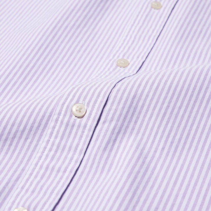 camisas oxford a rayas de corte entallado uniqlo para hombre en gris