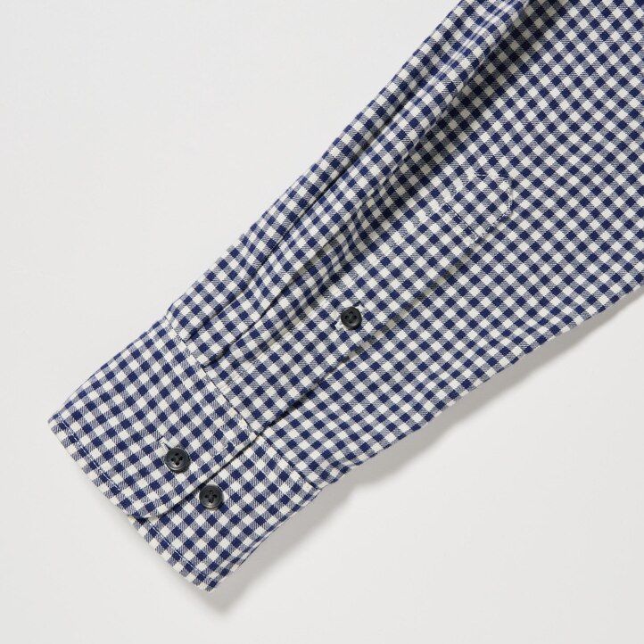 camisas de franela uniqlo rojas de corte regular con cuello abotonado y cuadros para hombre
