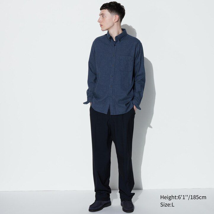 camisas de franela uniqlo de corte regular para hombre color oliva