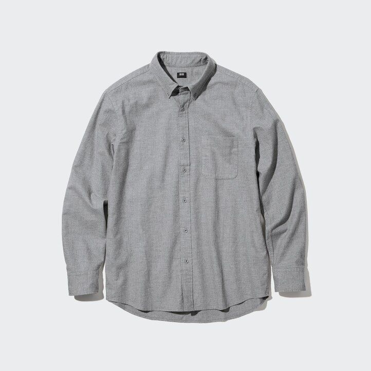 camisas de franela uniqlo de corte regular para hombre color oliva