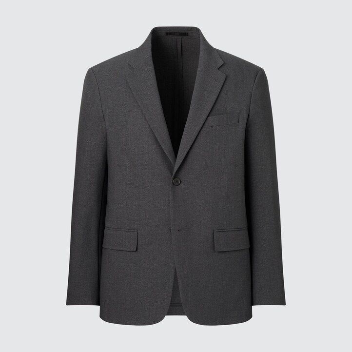 trajes de lana ultraligeros uniqlo airsense para hombre en gris oscuro