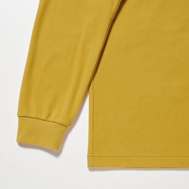 camisetas de manga corta con cremallera y tejido fleece stretch de uniqlo para hombre color negro