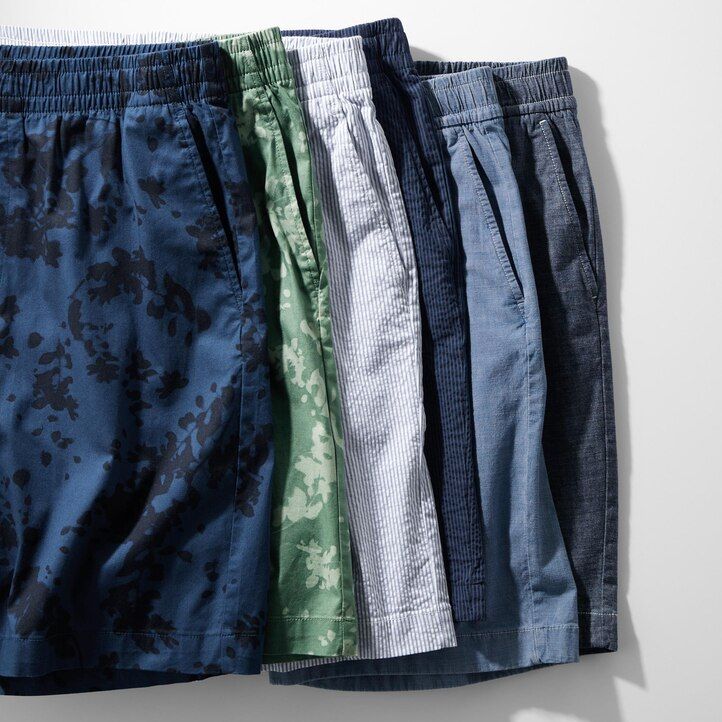 pantalones elásticos chambray easys de uniqlo para hombre en azul