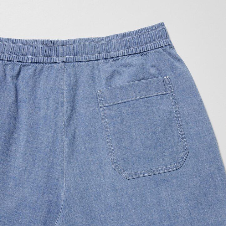pantalones elásticos chambray easys de uniqlo para hombre en azul
