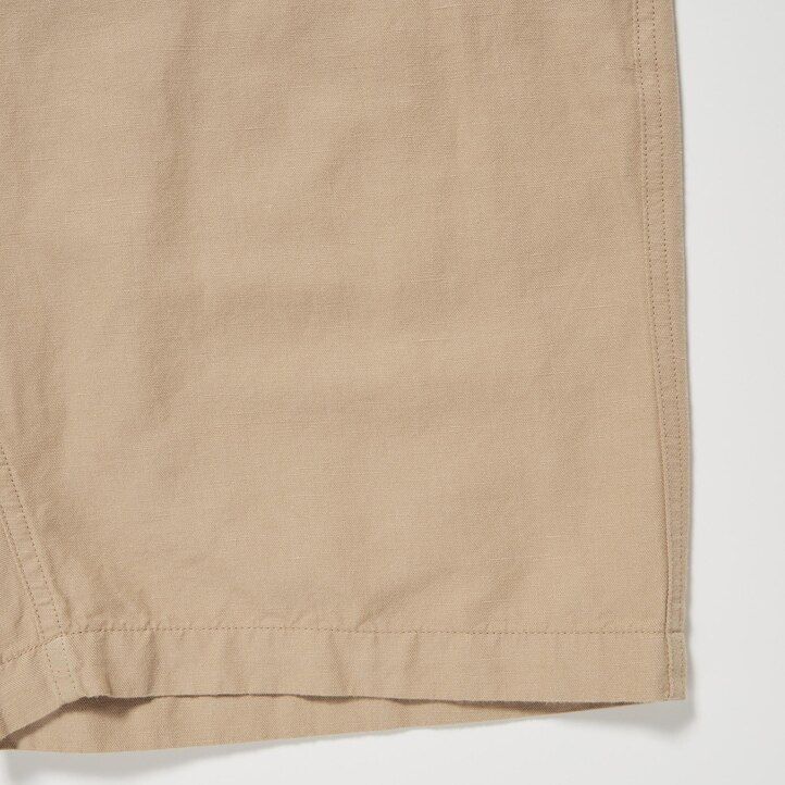 pantalones de mezcla de lino uniqlo para hombre color mostaza