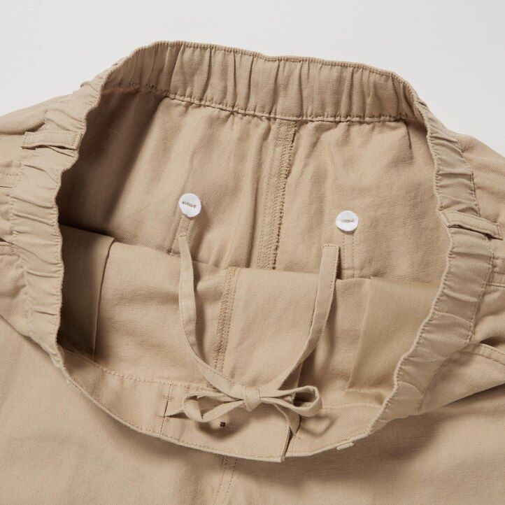 pantalones de mezcla de lino uniqlo para hombre color mostaza