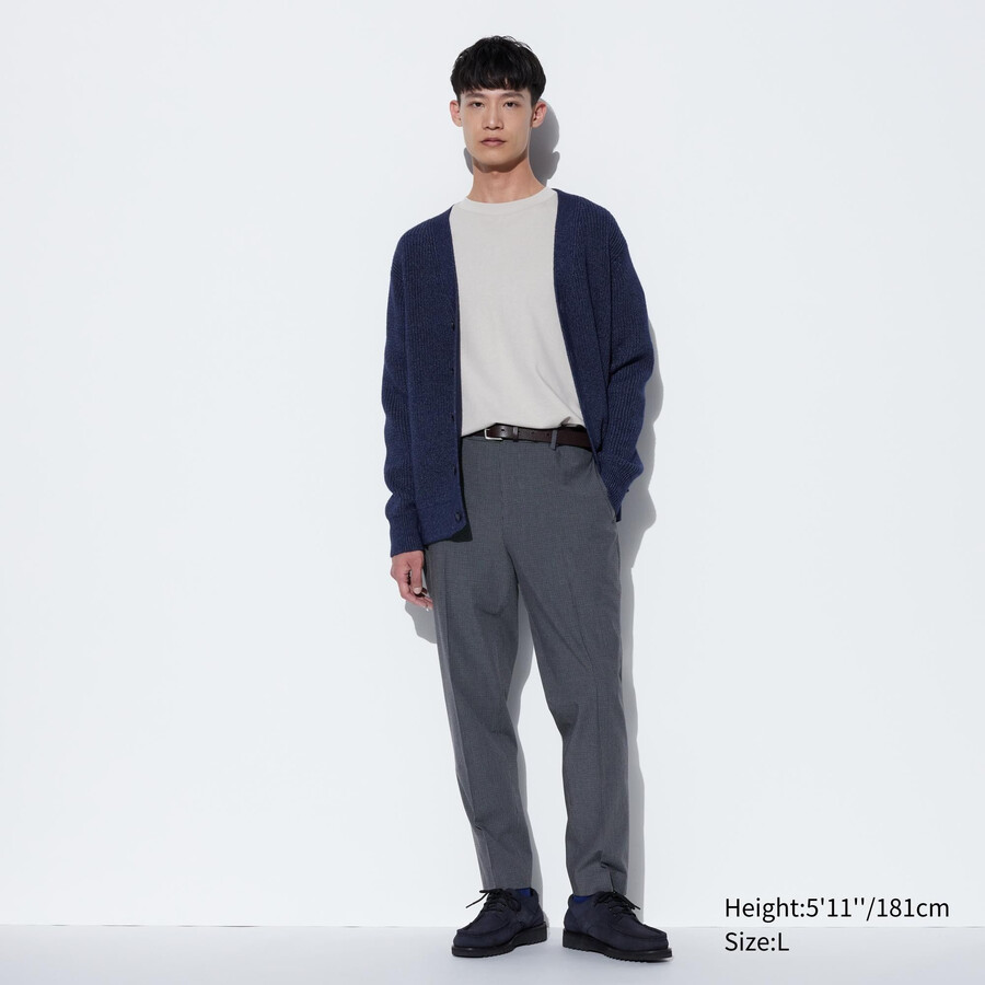 pantalones a cuadros hasta el tobillo smart gunclub de uniqlo para hombre en gris