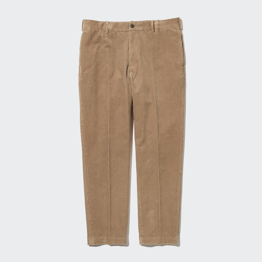 pantalones tobilleros de pana elegantes uniqlo para hombre en beige