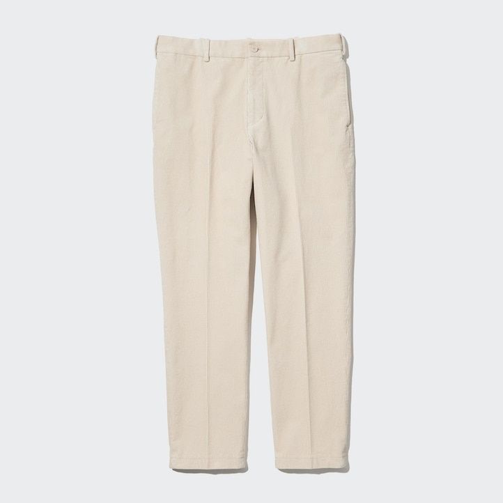 pantalones tobilleros de pana elegantes uniqlo para hombre en beige