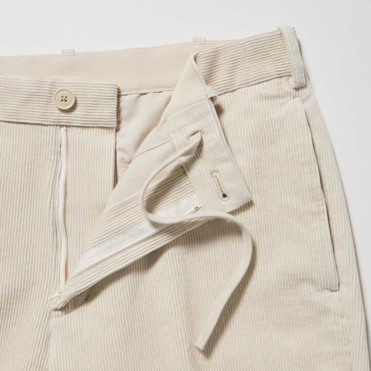 pantalones tobilleros de pana elegantes uniqlo para hombre en beige