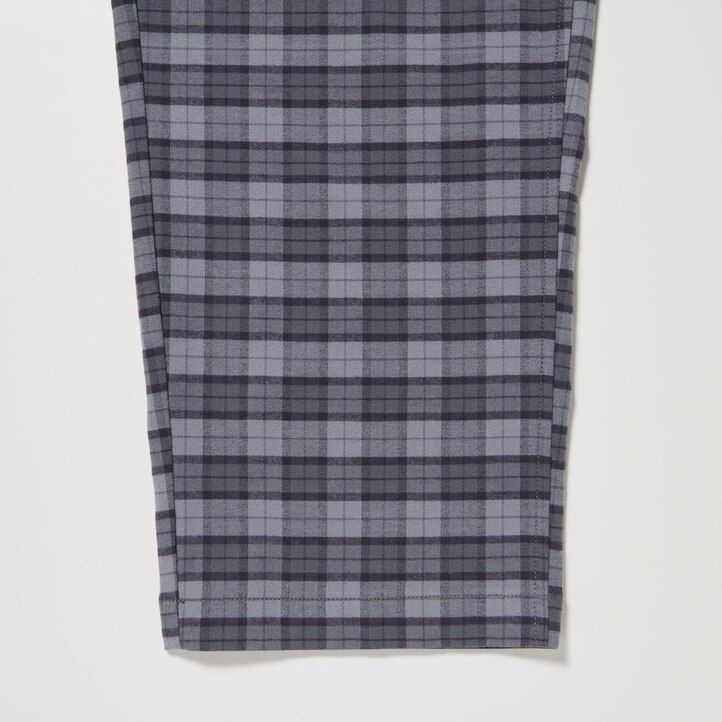 pantalones tobilleros de franela gris uniqlo con estampado sencillo para hombre