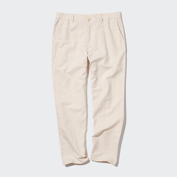 pantalones de corte relajado de mezcla de lino uniqlo para hombre en color oliva