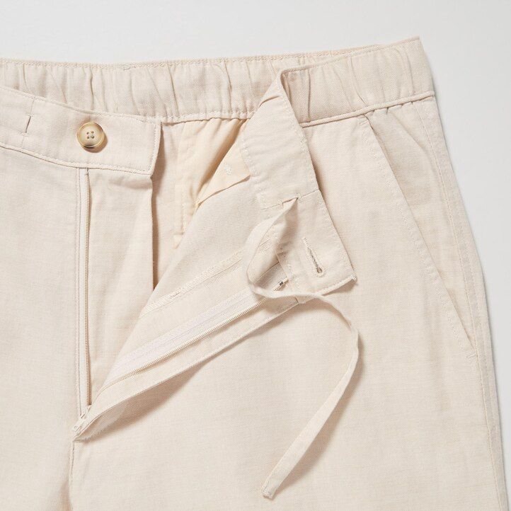 pantalones de corte relajado de mezcla de lino uniqlo para hombre en color oliva