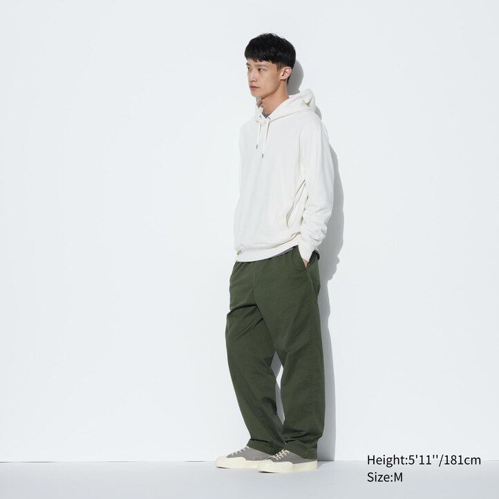 pantalones tobilleros de corte relajado de algodón uniqlo para hombre gris oscuro