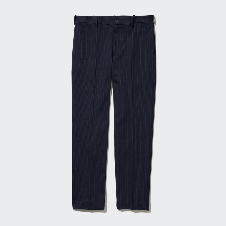 pantalones tobilleros a rayas elegantes uniqlo para hombre color azul marino