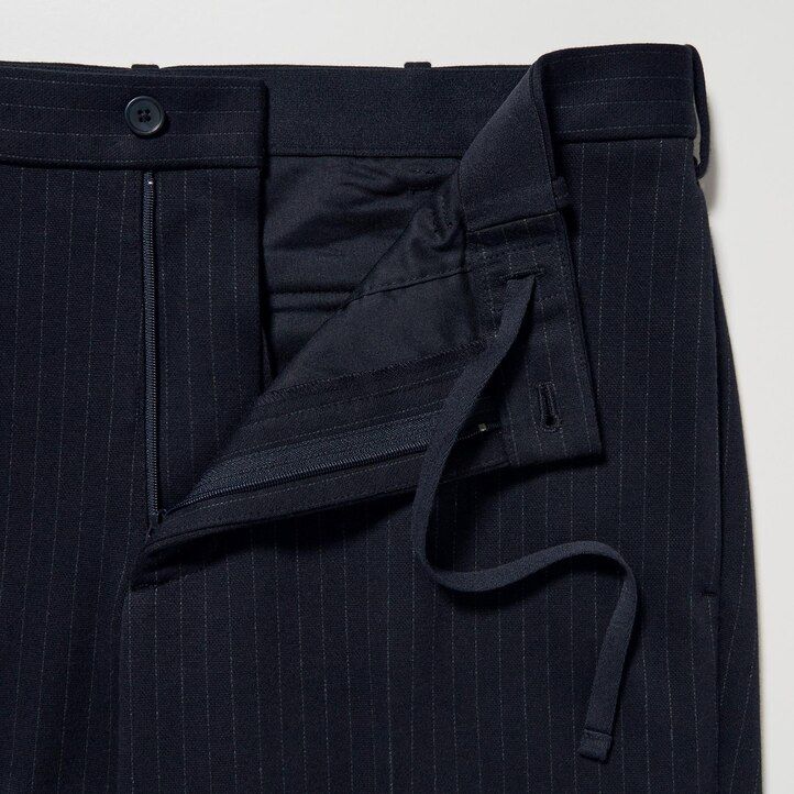 pantalones tobilleros a rayas elegantes uniqlo para hombre color azul marino