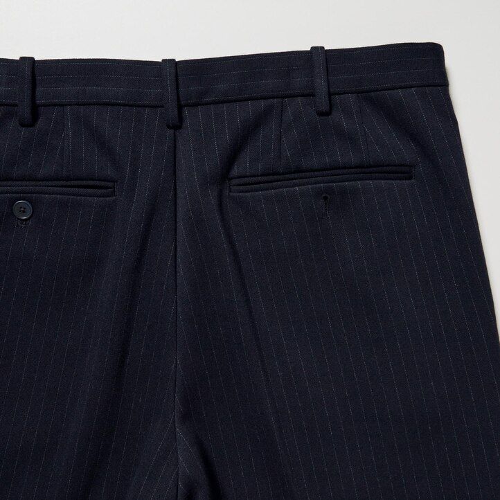 pantalones tobilleros a rayas elegantes uniqlo para hombre color azul marino